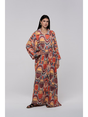Long Floral kaftan with Bright Colors Long Floral kaftan with Bright Colors