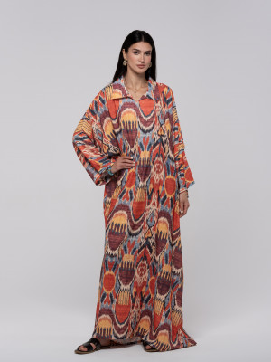 Long Floral kaftan with Bright Colors Long Floral kaftan with Bright Colors