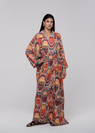 Long Floral kaftan with Bright Colors