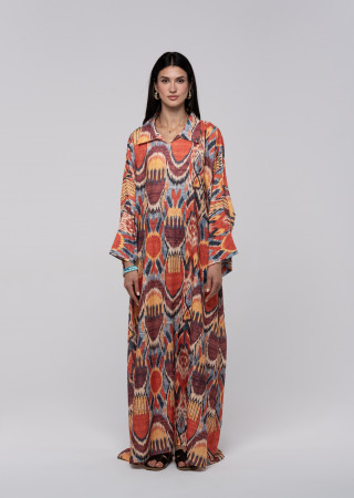 Long Floral kaftan with Bright Colors