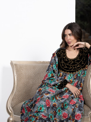 Long Gray Cotton Dress