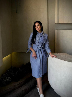 Striped Dress with Long Sleeves