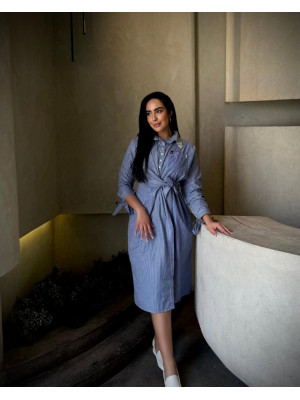 Striped Dress with Long Sleeves