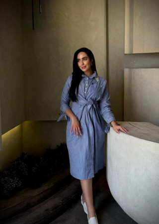 Striped Dress with Long Sleeves