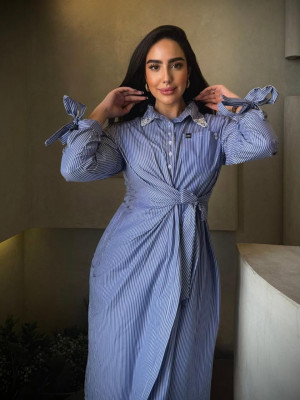 Striped Dress with Long Sleeves