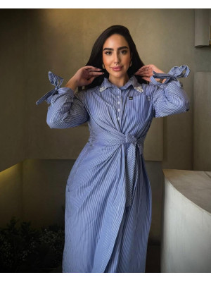 Striped Dress with Long Sleeves