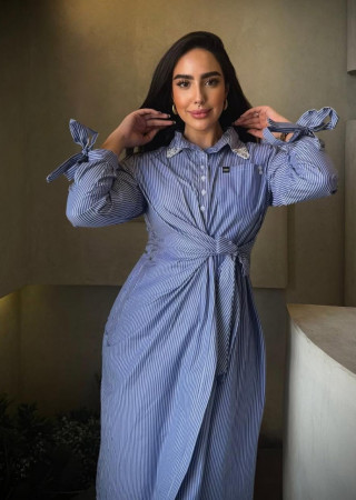 Striped Dress with Long Sleeves