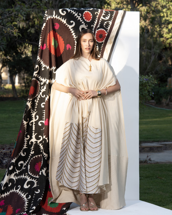 Long Linen kaftan with Cape Long Linen kaftan with Cape