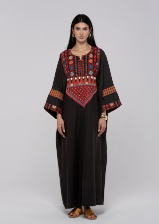 Long kaftan with Traditional Embroidery