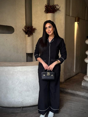 Wide Beige Linen Set with Long Sleeves