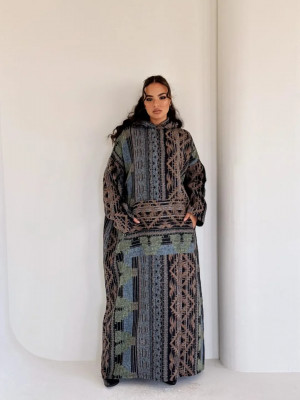 Long Hoodie with Wide Sleeves and Hood