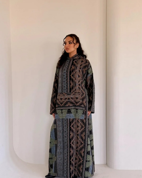 Long Hoodie with Wide Sleeves and Hood