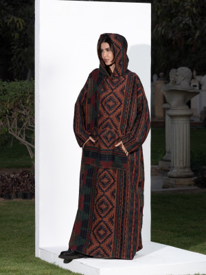 Long Hoodie with Wide Sleeves and Hood