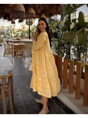 Short Light Orange Linen Dress Short Light Orange Linen Dress