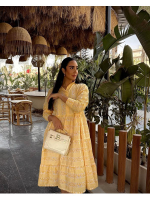 Short Light Orange Linen Dress