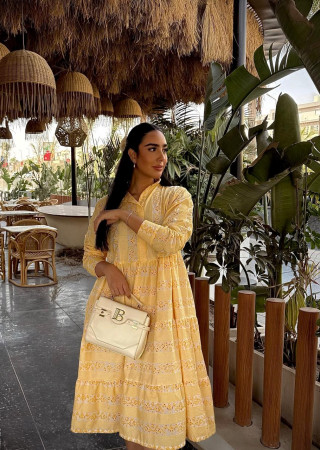 Short Light Orange Linen Dress