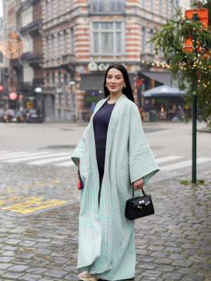 Luxury merino wool coat with a modern design 