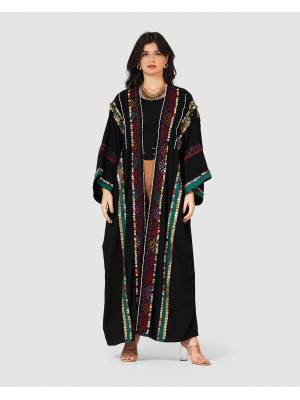 Embroidered hand made crepe Cardigan 