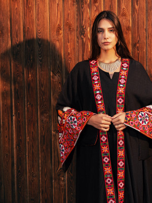 Embroidered linen Cardigan