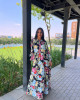 Long dress with colorful floral patterns Long dress with colorful floral patterns