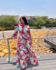 Long dress with colorful floral patterns Long dress with colorful floral patterns