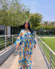 Long dress with colorful floral patterns Long dress with colorful floral patterns