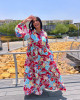 Long dress with colorful floral patterns Long dress with colorful floral patterns