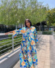 Long dress with colorful floral patterns Long dress with colorful floral patterns