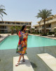 Short Linen Dress with Vibrant Tropical Prints Short Linen Dress with Vibrant Tropical Prints