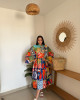 Mid-Length Linen Dress with Vibrant Artistic Prints Mid-Length Linen Dress with Vibrant Artistic Prints