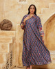 Long Printed Linen kaftan with Vibrant Colors