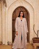 Luxurious Open Linen Cardigan with Elegant Embroidery