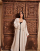 Luxurious Open Linen Cardigan with Elegant Embroidery