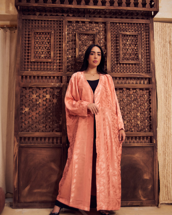 Shiny Beige Long Women's Satin Cardigan Shiny Beige Long Women's Satin Cardigan