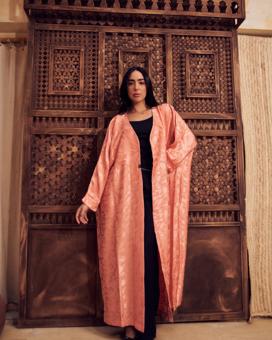 Shiny Beige Long Women's Satin Cardigan Shiny Beige Long Women's Satin Cardigan