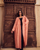 Shiny Beige Long Women's Satin Cardigan Shiny Beige Long Women's Satin Cardigan