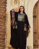 Long Linen kaftan with Colorful Pattern