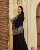 Long Linen kaftan with Colorful Pattern