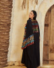 Long Linen kaftan with Colorful Pattern