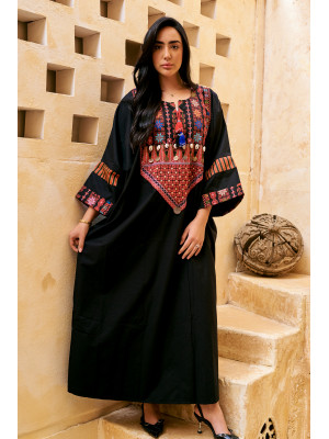 Long kaftan with Traditional Embroidery
