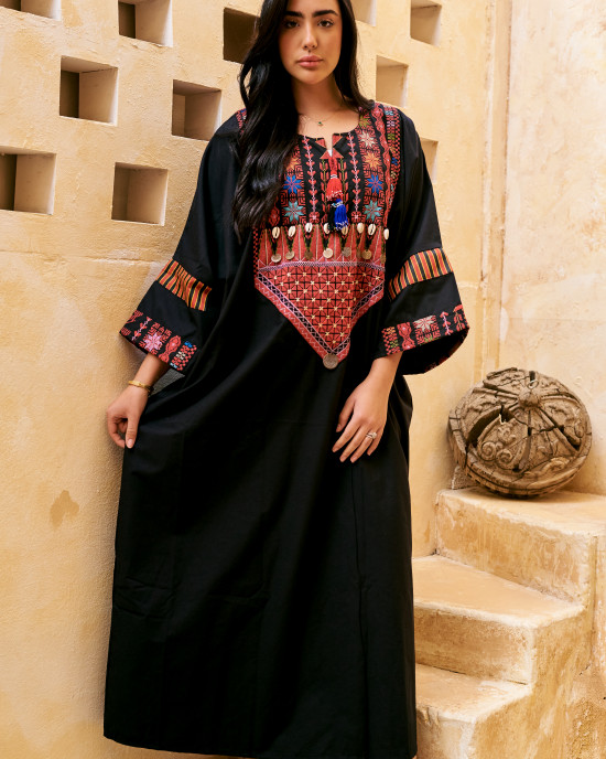Long kaftan with Traditional Embroidery