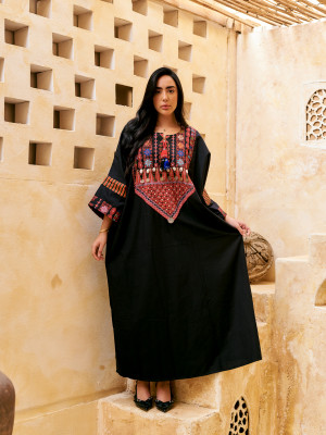 Long kaftan with Traditional Embroidery