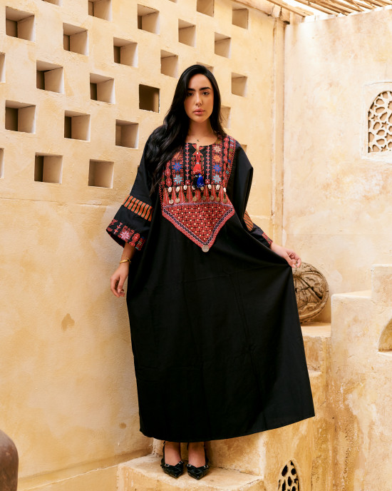 Long kaftan with Traditional Embroidery