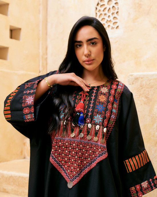 Long kaftan with Traditional Embroidery